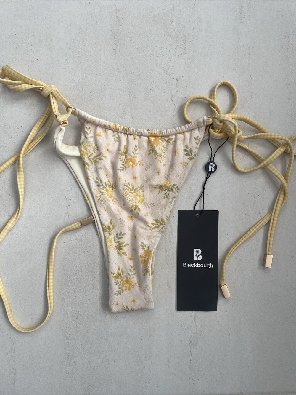 Blackbough Swim String Bikini Bottom Swimwear Amber Floral Plaid